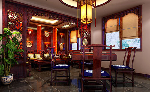 杨陵古典中式风格茶楼包间设计装修效果图