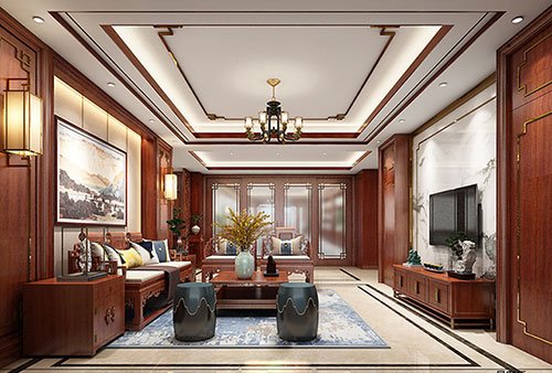 杨陵小清新格调的现代简约别墅中式设计装修效果图